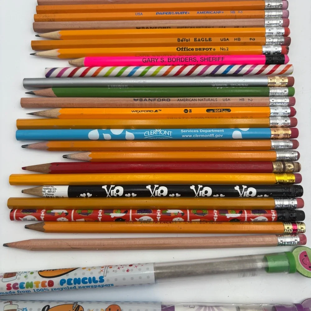 Mixed Pencil and Eraser Lot 105pc Multicolor Good Smencils Sanford Paper Mate